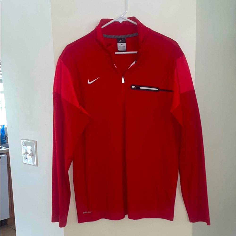 Nike Red Performance Quarter Zip Pullover